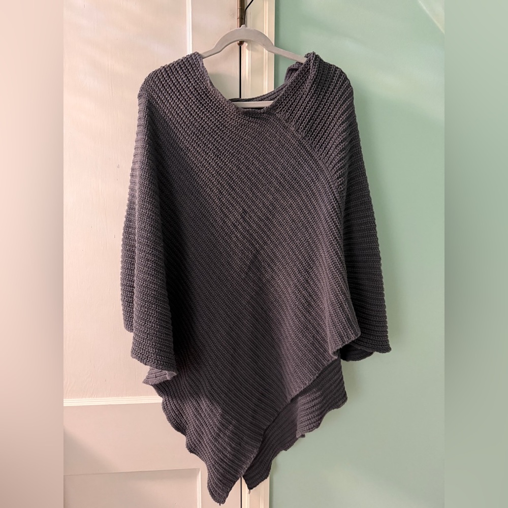Love your melon Women's Charcoal Knit Poncho poncho